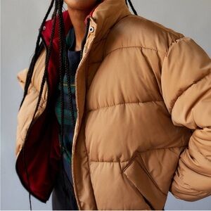 Urban Outfitters Women’s Camel 90s Sports Puffer Jacket Size S Y2K